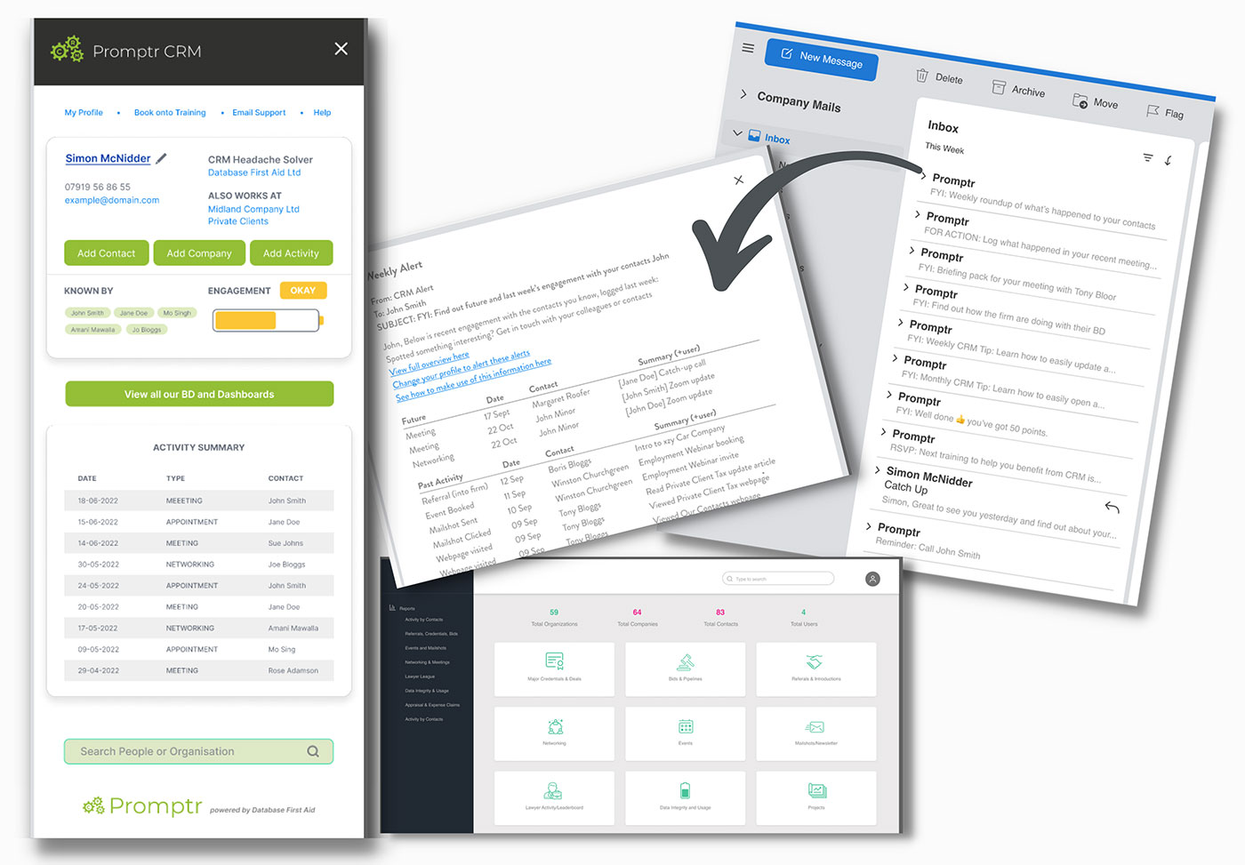 Promptr Law firm CRM screen shot